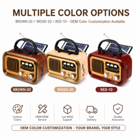 Radio portable solaire AM FM SW RAISENG R-68BT R-68BTS, radio rechargeable, lecteur MP3 USB TF, OEM d'usine
