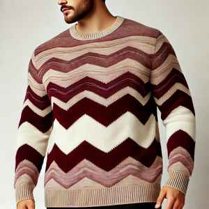 Sweat-shirt d'hiver pour homme en laine 100% - Couleur unie - Col rabattu - Fermeture éclair - Épaisseur polaire - Anti-boulochage - Taille plus - Product Image 2