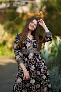 Robe Kanana artisanale en pur coton, imprimée à la main, style bohème, décontractée, occasionnelle, mode éthique - Product Image 2