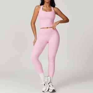 Nouvel arrivage de vêtements de sport sans couture Vêtements de sport Ensemble de yoga pour femmes Vêtements d'entraînement grande taille avec logo personnalisé Ensembles de fitness et de gymnastique sans couture - Product Image 2