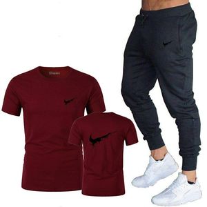 Men's Fashion Streetwear Pullover T-Shirt and Pants Jogging Sweatsuit Summer <b>Track</b> <b>Suit</b> - Product Image 1