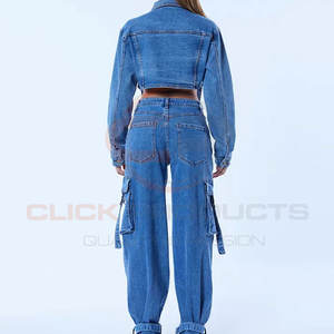 Veste pour femmes en denim Patchwork en détresse à blocage de couleur personnalisé vintage, vestes en jean de camionneur en demande en coton occidental pour femmes - Product Image 6