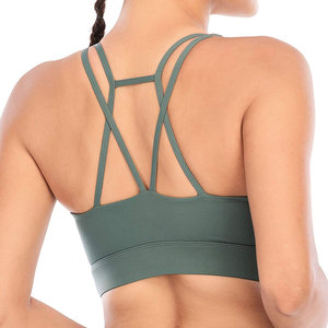 Customized Made Breathable Private <b>Label</b> Fitness Wear Bras / Premium Quality Women Seamless Sports Bra for Training - Product Image 3