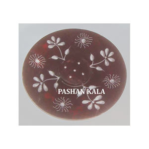 เครื่องจุดธูปสำหรับใช้ตกแต่งบ้านและวัดงานประดิษฐ์ทำจากหินสบู่ธรรมชาติดีไซน์แบบกลม - Product Image 1