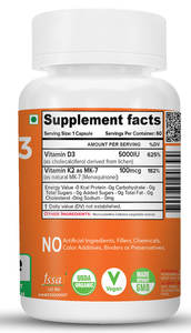 Thực phẩm bổ sung NutriJa Vitamin D3 + K2 dạng MK7 |   Thực phẩm bổ sung Vitamin D3 tự nhiên từ thực vật - (60 viên nang) - Product Image 2