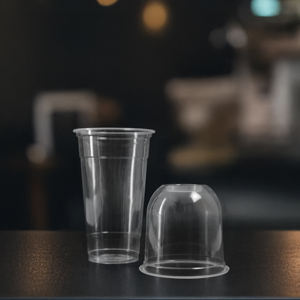 Quang Quan 95mm gobelets en plastique transparent jetables 16oz/24oz tasses à boissons à paroi unique pour jus café thé - Product Image 2