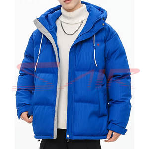 Men's Casual Canvas Zipper Puffer Jackets Customizable New Arrival <b>Top</b> Design Lightweight Winter <b>Bubble</b> Waterproof Hood Plus - Product Image 3