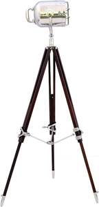 Lámpara de pie LED de teatro antiguo, foco Retro, diseño Art Deco, trípode de madera náutico para estudio, oficina, accesorios de decoración de enfoque - Product Image 4