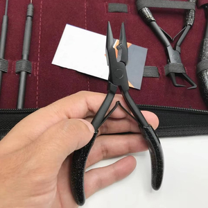 ชุดเครื่องมือต่อผมแบบมืออาชีพพร้อมเข็มและคีมร้อยลูกปัด มาพร้อมกระเป๋าหนังที่ทนทาน - Product Image 4