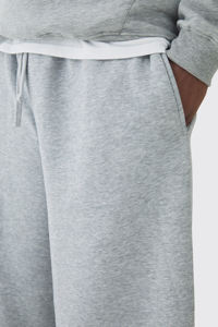 กางเกงแทร็คผ้าฝ้ายเฟรนช์เทอร์รี่ 100% แบบ OEM/ODM สำหรับผู้ชาย ระบายอากาศได้ดี ทรงหลวม น้ำหนักมาก สีเทาเฮเธอร์ - Product Image 2