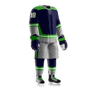 Conjunto de uniforme de hockey sobre hielo largo transpirable de alta calidad para hombre, ropa deportiva con logotipo de nombre de equipo de sublimación personalizado - Product Image 3