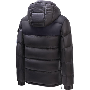 Chaqueta de Invierno para Hombre, Acolchada, con Capucha, Aislante, con Cierre, Logotipo Frontal en Lona, para Clima Frío y Uso en Exteriores - Product Image 3