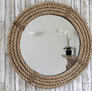 Nautical Coastal Round Rope <b>Mirror</b> - Home Decor Large <b>Wall</b> <b>Mirror</b> - Product Image 2