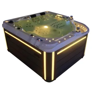 New Design Modern Acrylic Hot Spas Overflow Spa Luxury Balboa Outdoor Hot Tub Large Size Massage Spa Tub 7 Person Whirlpool Spa