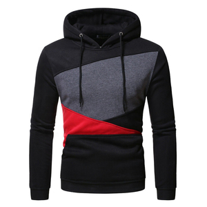 Custom Printed Cotton Men's Heavyweight Winter Breathable Hoodie Pullover Colorblock Fleece Embroidered Design Plus Size 2 PCS - Product Image 2