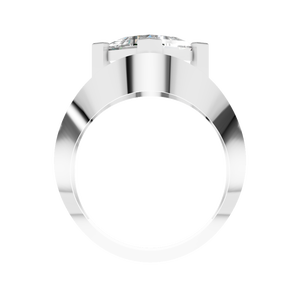 Bague en or massif 14 carats avec moissanite VVS taille princesse, sertie à griffes, pour mariage, fiançailles, anniversaire, fête - Product Image 4
