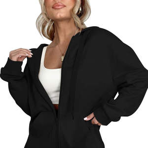 Veste d'hiver à capuche pour femmes, best-seller, 100% coton, respirante, anti-boulochage, fermeture éclair sur le devant, logo personnalisable, couleurs personnalisables, tailles personnalisables - Product Image 6