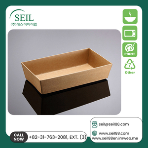 Prix bas Fabriqué en corée du sud Emballage alimentaire en forme de rectangle personnalisé Boîte de récipient alimentaire en papier kraft jetable (SL-P17-3) - Product Image 5