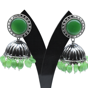 ขายดีที่สุดสีดำของเก่าขัดหินมีค่าสตั๊ดลูกปัด jhumka วัสดุทองเหลืองเครื่องประดับแฟนซีสำหรับเด็กผู้หญิงและผู้หญิง - Product Image 1