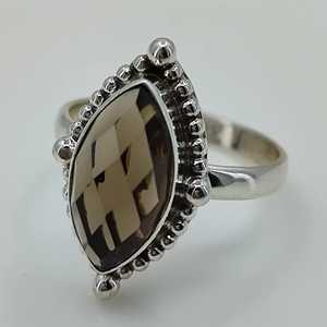 Anillo Boho de Plata de Ley 925 con Incrustaciones de Cuarzo Ahumado, Hecho a Mano, Joyería con Piedra de Nacimiento de Noviembre, Estilo Moderno, Regalo Perfecto para Ella - Product Image 6