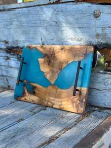 Vajilla decorativa rectangular de madera maciza Real Natural para servir fruta, plato de postre, bandeja para servir café, bandeja para servir café - Product Image 2