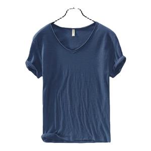 Nueva Camiseta para Hombre, Color Puro, Cuello en V, Manga Corta, Camisetas para Hombre, 10 Colores, Camisetas Ajustadas para Hombre, Ropa Deportiva para Hombre - Product Image 1