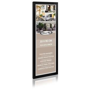 Modern Square A2/A4 Size Photo Poster <b>Frame</b> 33 X 95 cm <b>Black</b> with Silver Metal Wood Alloy Aluminium a Stylish Metal Photo <b>Frame</b> - Product Image 1