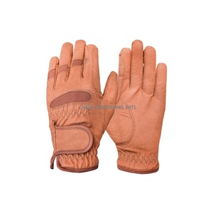 Guantes de cuero para montar a caballo de alto rendimiento, refuerzo de microfibra para invierno, equipo de seguridad para carreras ecuestres OEM - Product Image 5