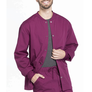 Uniforme de hospital con cremallera y manga larga para hombre, con logotipo personalizado, tejido elástico adecuado para médicos y enfermeras - Product Image 5