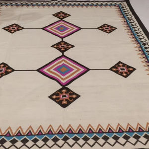 Alfombra de tejido plano de tamaño personalizado Kilim turco de algodón para mascotas con diseño geométrico abstracto lavable decoración del hogar para sala de estar - Product Image 1
