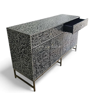 Mueble de Almacenamiento Artesanal con Incrustaciones de Nácar Premium para Espacios de Estar - Product Image 4