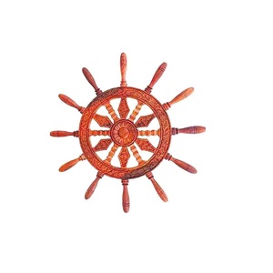 Timón de Barco de Madera Grabado Personalizado, Fabricado en India, 60 cm de Diámetro, Diseño Moderno, Decoración Ecológica para Montar en la Pared - Product Image 2