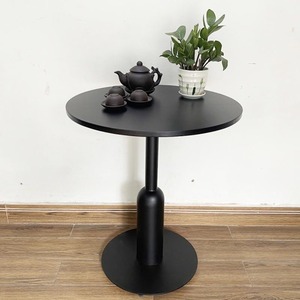 Modern Round Coffee Table and 2 Rattan-Look <b>Plastic</b> <b>Chairs</b> Combo CBCF222 Design - Product Image 3