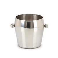 Seau à glace double paroi en bois et acier - Refroidisseur à vin portable écologique pour mariages, hôtels, bars, événements en plein air et fêtes