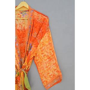 Bata de baño de seda con cinturón ajustable para dama de honor, traje de baño Vintage para mujer, para verano - Product Image 3