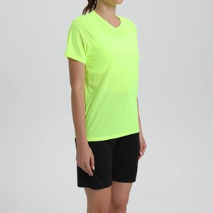 Respirant été à manches courtes femmes Gym t-shirts léger mode vêtements de sport blanc Polyester hauts pour l'entraînement en gros - Product Image 4