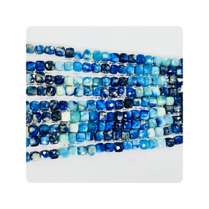 AAA ลูกปัดฮีชิอาอัฟกานิสถานธรรมชาติสีฟ้าเจียระไนเหลี่ยมเพชรพลอยเทียมคริสตัลวินเทจชุบเงินขัดเงาสูงสำหรับทำเครื่องประดับงานฝีมือ - Product Image 3