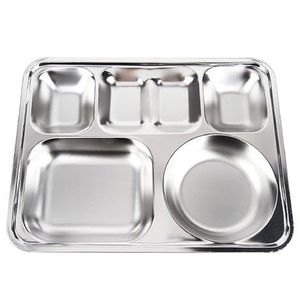 Vente en gros d'assiettes à dîner divisées en acier inoxydable 304 pour service plateau à 5 compartiments - Product Image 6