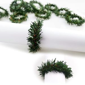 Christmas Napkin <b>Ring</b> Small Artificial Pine Needles <b>Wreath</b> Candle <b>Ring</b> for Banquet Table Decoration Touch to Your Dining Table - Product Image 2