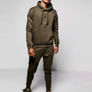 Survêtement personnalisé pour hommes de haute qualité 100% coton à séchage rapide et respirant pour adultes survêtements de détresse - Product Image 5