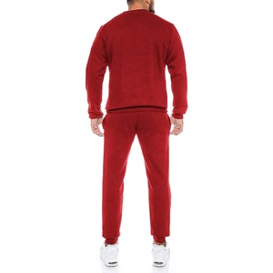 Chándal liso para hombre con logotipo personalizado al por mayor, conjunto de chándal para correr, Sudadera de cuello redondo, conjunto de 2 pantalones de dos piezas para hombre - Product Image 2