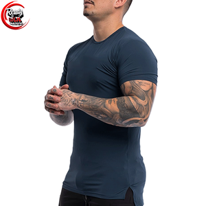 2024 camiseta lisa con cuello redondo para hombre, ropa de Fitness transpirable de alta calidad, estampado de logotipo personalizado, Color sólido para camiseta Polo, artículo caliente - Product Image 5