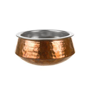Elegante Handi de acero inoxidable Chapado en cobre, perfecto para servir auténtica cocina india, utensilio de cocina para restaurantes - Product Image 2