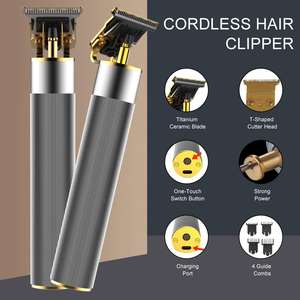Tondeuse à cheveux électrique sans fil rechargeable pour hommes, tondeuse à lame en T réglable en alliage de titane, alimentation USB pour barbier et barbe - Product Image 1