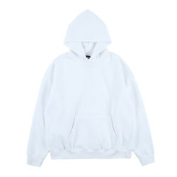 เสื้อฮู้ดทรงหลวมสำหรับผู้ชายเสื้อมีฮู้ดโอเวอร์ไซส์ผ้าฝ้ายย้อมสี100% ธรรมดากำหนดโลโก้และดีไซน์แบบได้เอง - Product Image 6