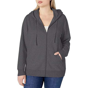 Sweat à capuche pour femme avec poche avant zippée, cordon de serrage, sweat à capuche long, veste à capuche zippée, manteau d'automne et d'hiver avec poches - Product Image 2