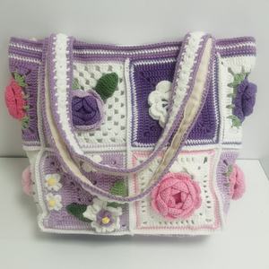 Venta al por Mayor de Fábrica, Bolso de Hombro Tejido a Crochet con Diseño de Rosas Multicolor, Nuevo 2025, Regalo para Navidad, Año Nuevo, Día de San Valentín - Product Image 2