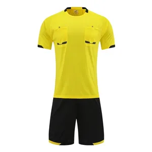 Mode Richterhemd mit Shorts Fußballuniformen Herren Fußball-Referen Trikot Set Kurzarm-Fußballuniform zu günstigem Preis