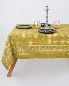 Mantel Rectangular de Algodón de Primera Calidad con Estampado Floral a Mano, para Bodas, Hogar o Fiestas - Product Image 1