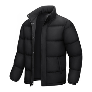 Veste polaire d'hiver en coton rembourrée pour hommes, résistante à l'eau, coupe-vent, à col montant, isolée et décontractée - Product Image 5
